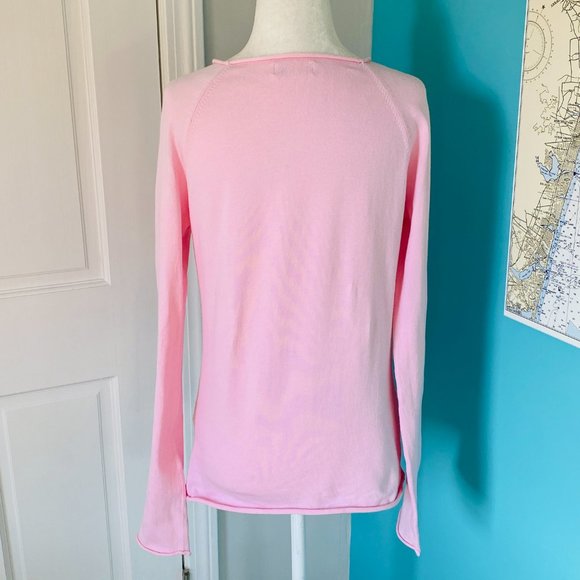 Pink Pineapple Lightweight Scoop/Roll Neck Tunic Sweater (size L) - Picture 4 of 7